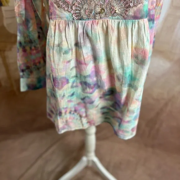 NEW Soft Surroundings Bazille Pastel Embroidered Tunic - Picture 4 of 14